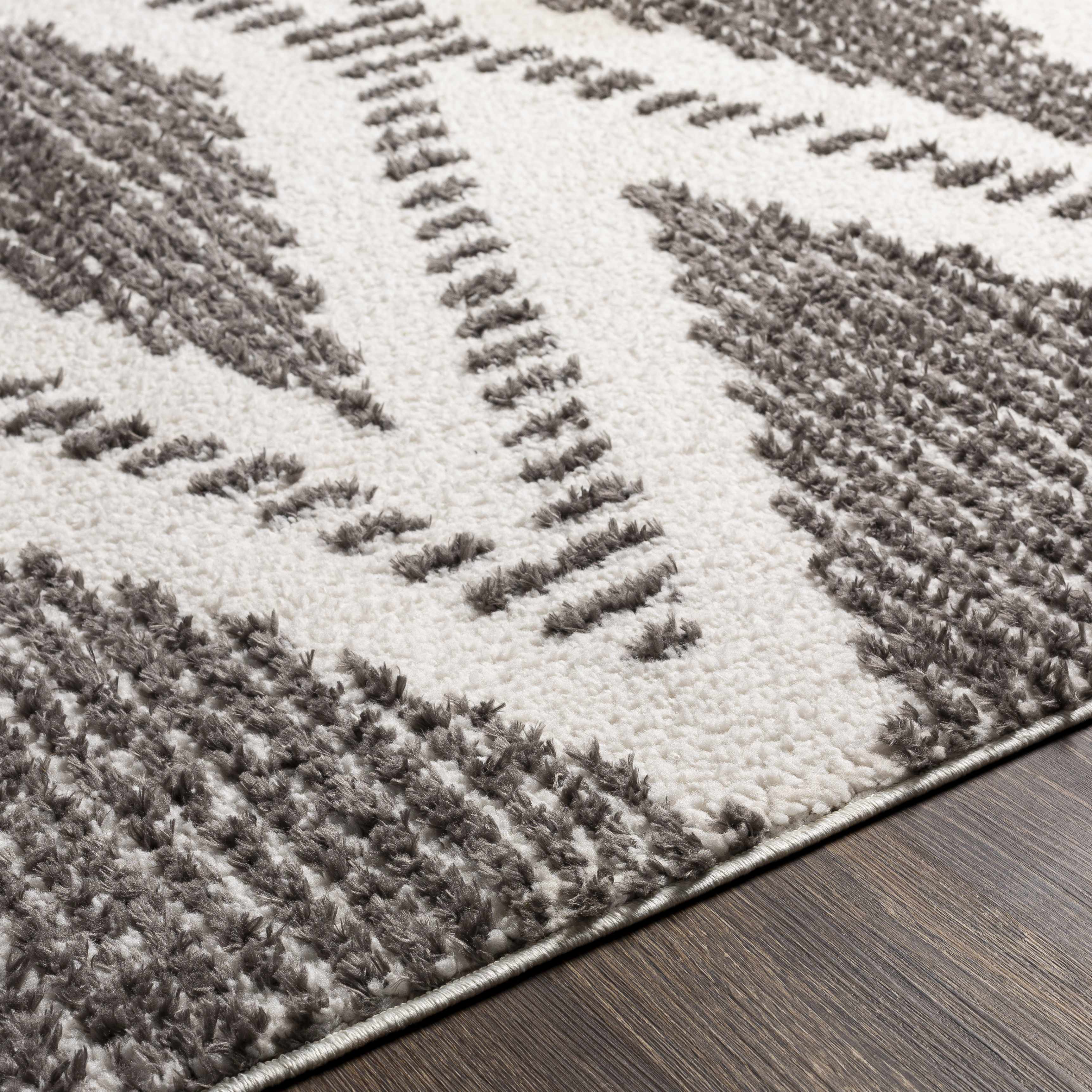 Claver Charcoal & Cream Runner Rug