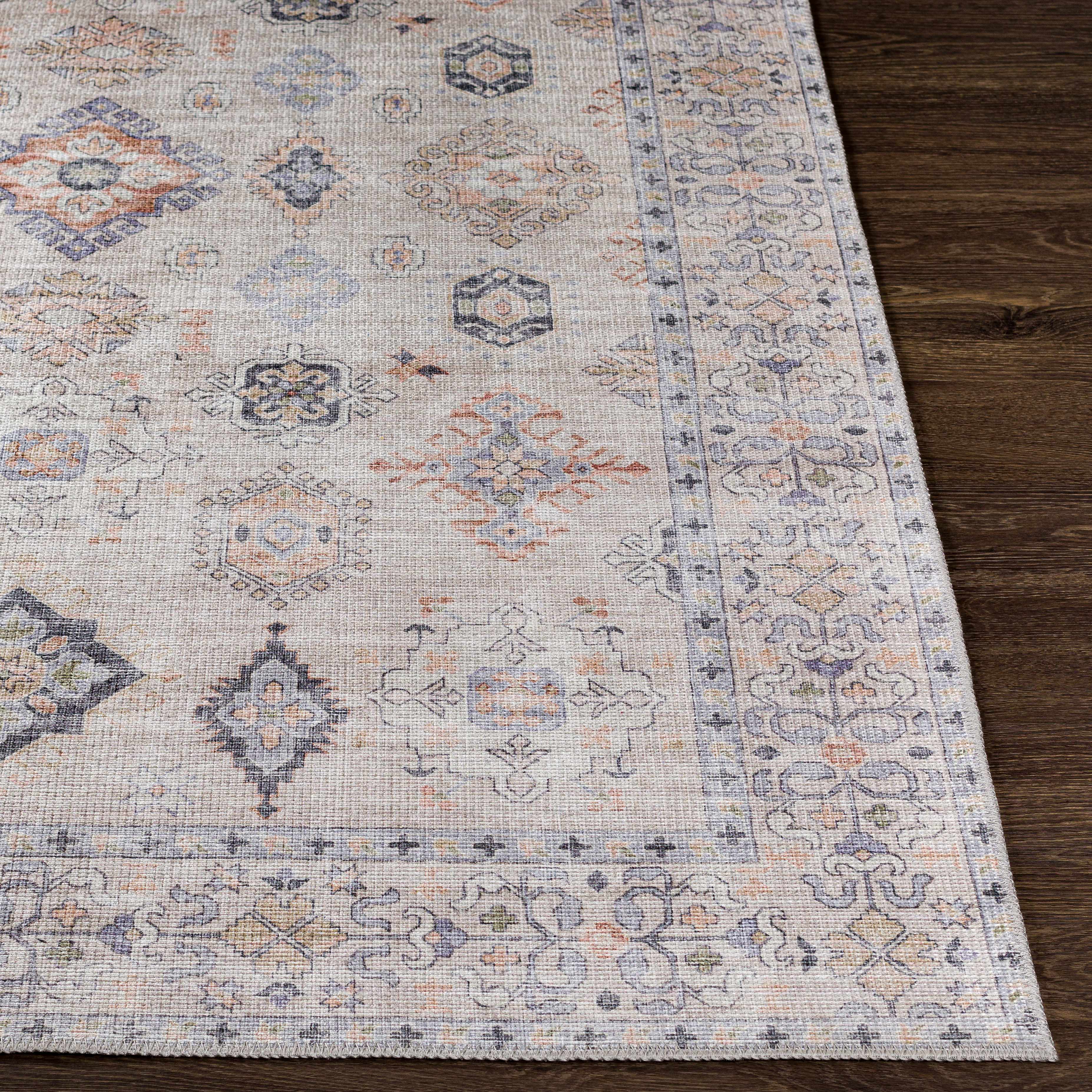 Beige Beckett Washable 7ft Runner Rug - Clearance