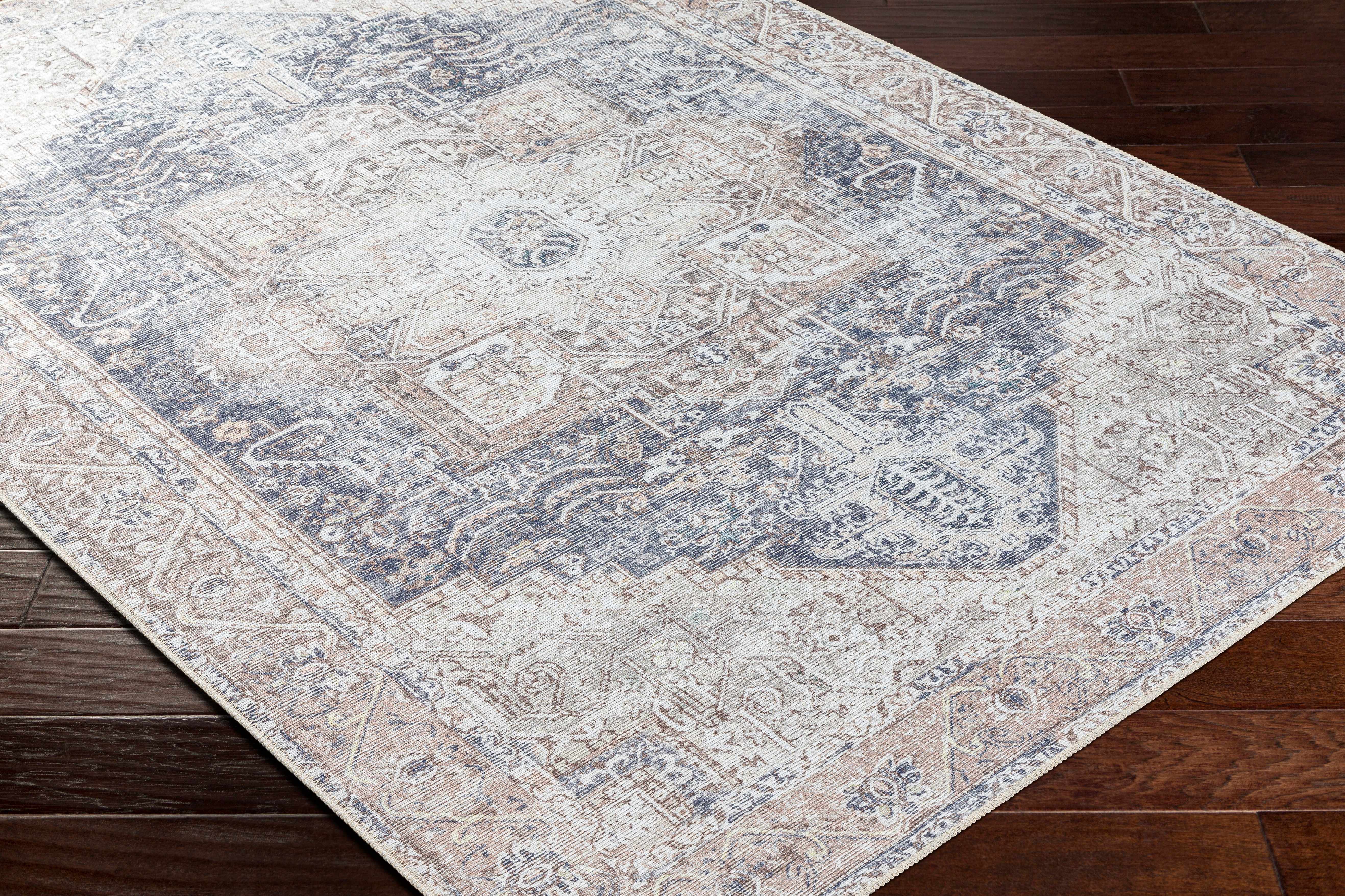 Beige Rosman Washable Runner Rug - Clearance