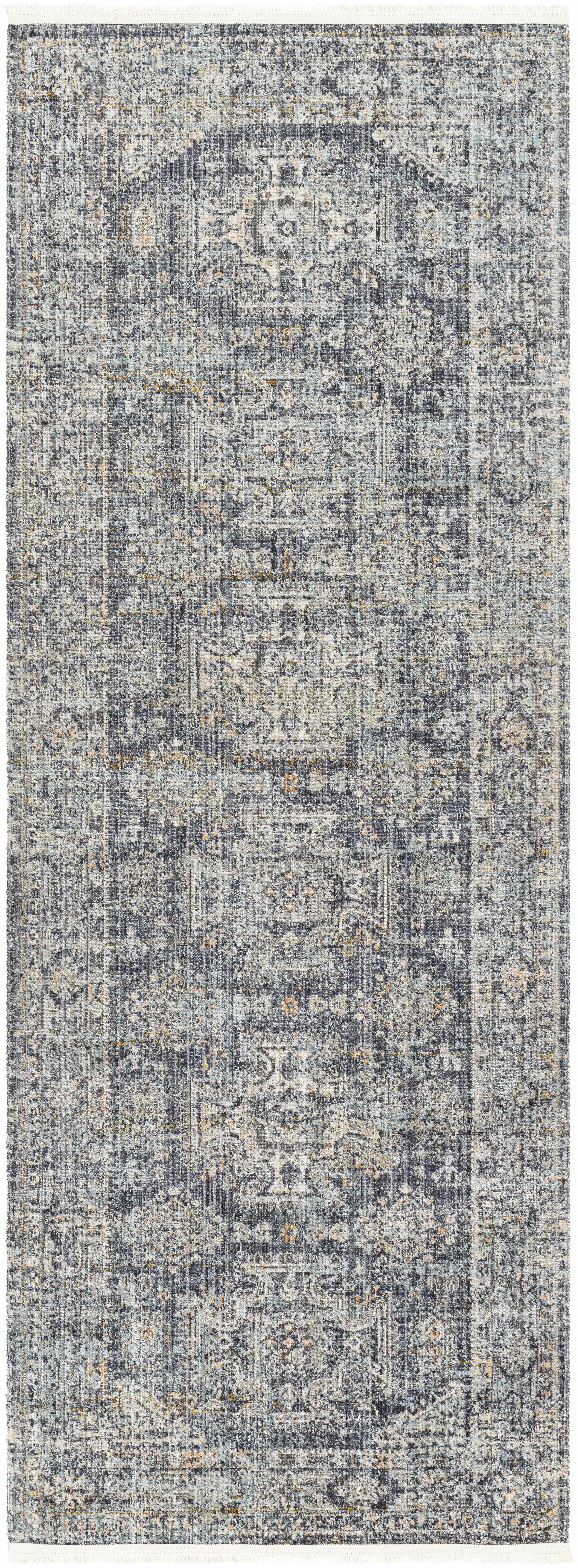 Margaret Medallion Navy Washable Runner Rug - Surya x Becki Owens