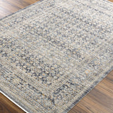 Margaret Damask Navy Washable Runner Rug - Surya x Becki Owens