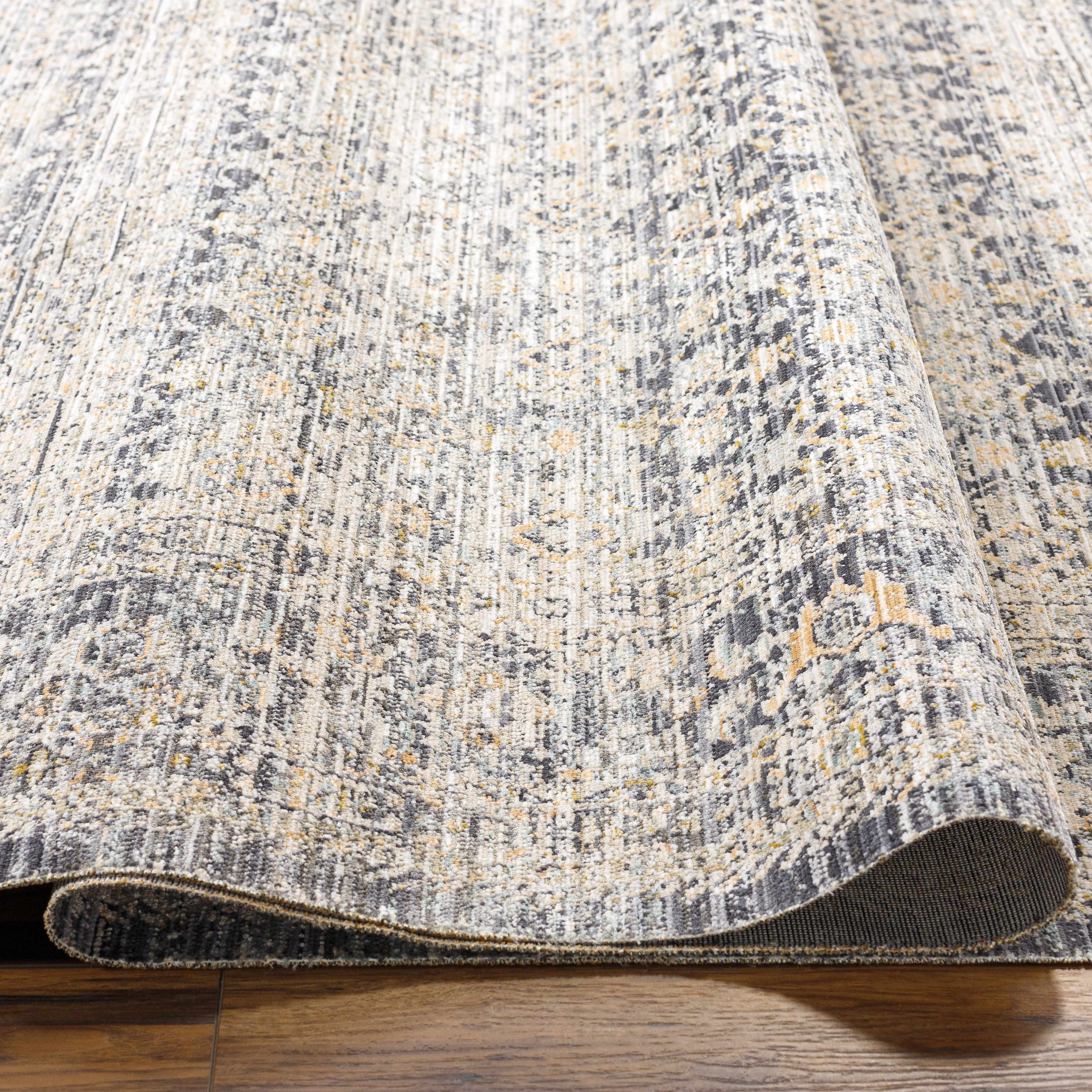 Margaret Damask Navy Washable Runner Rug - Surya x Becki Owens