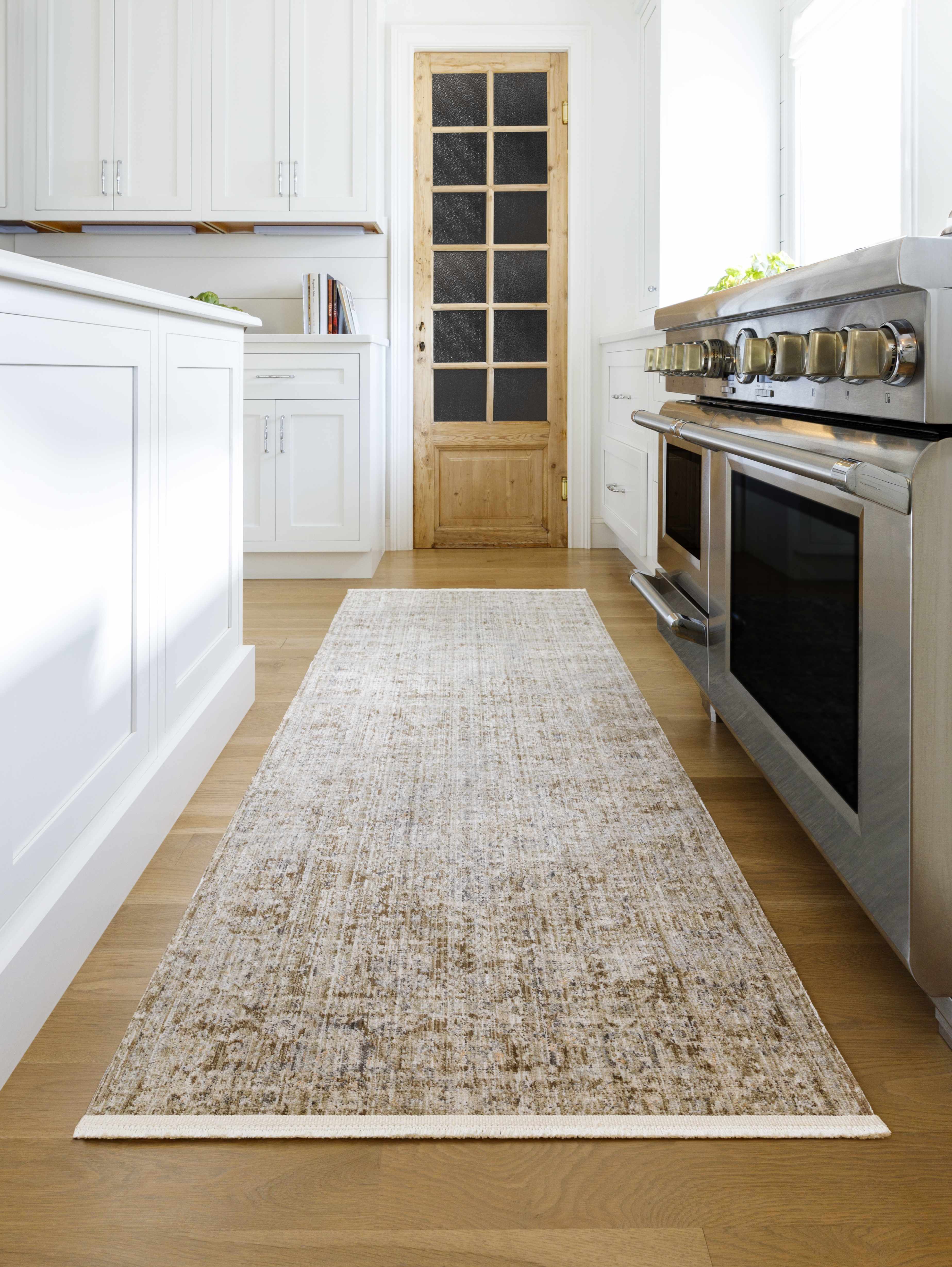 Margaret Dark Sage Washable 7ft Runner Rug - Surya x Becki Owens