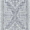 Charcoal Alya Textured Medallion Fringe Runner Rug - Clearance