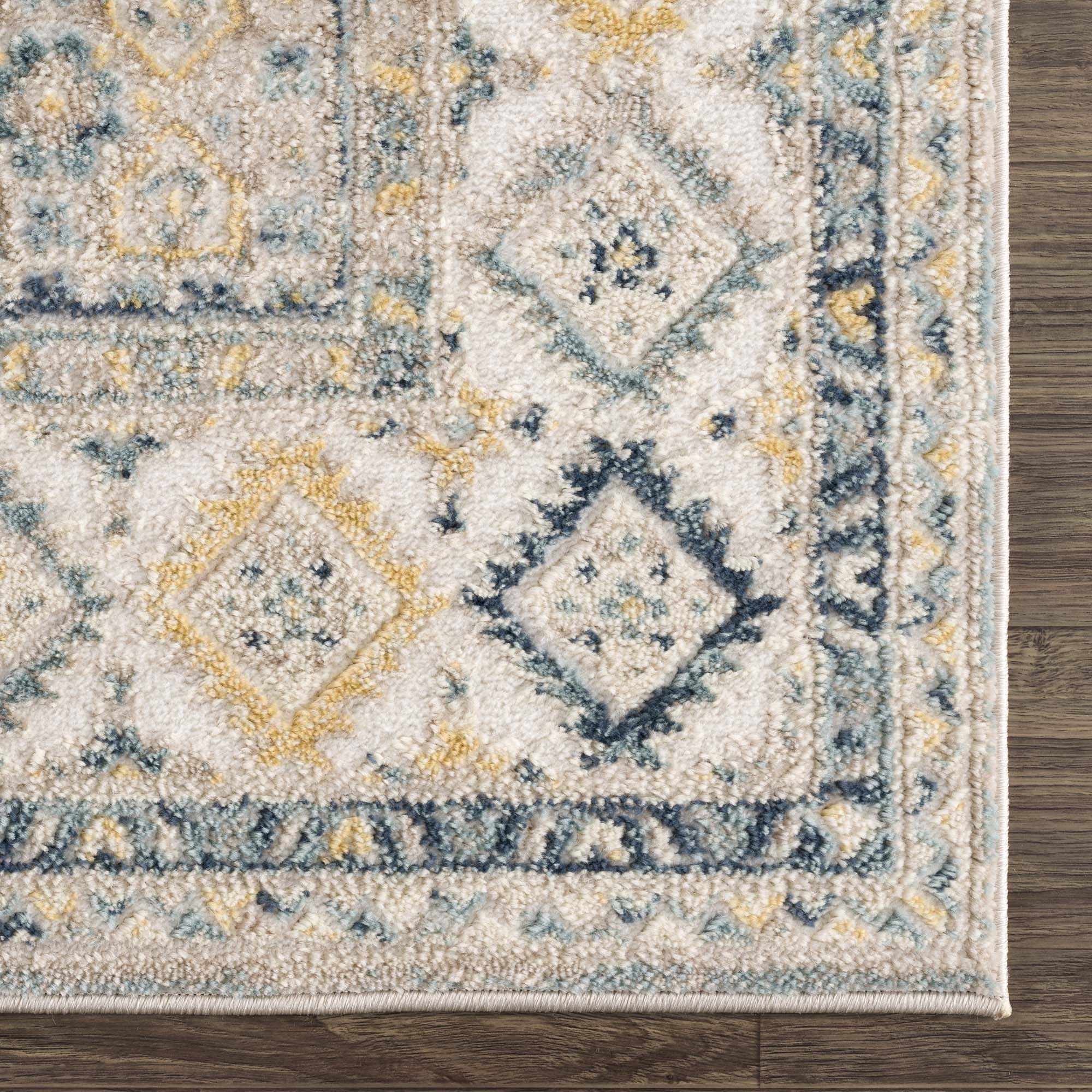 Brend Blue Medallion Runner Rug