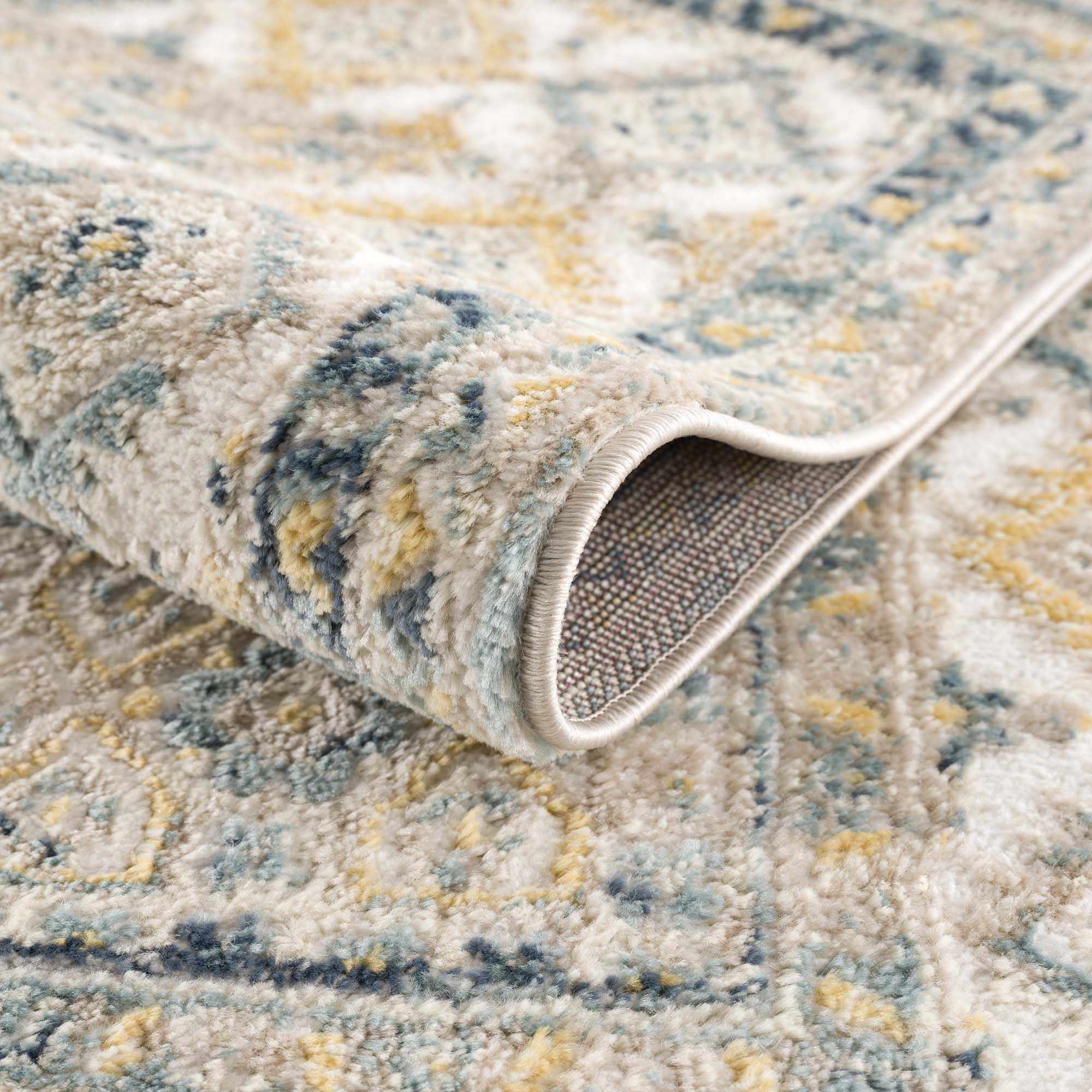 Brend Blue Medallion Runner Rug