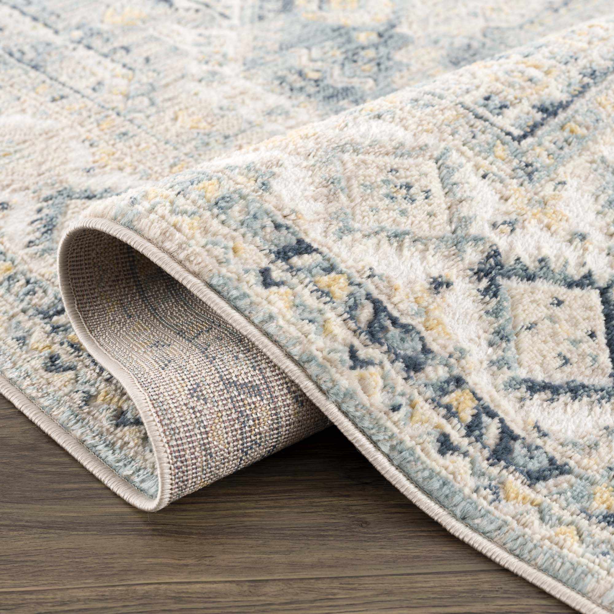 Brend Blue Medallion Runner Rug