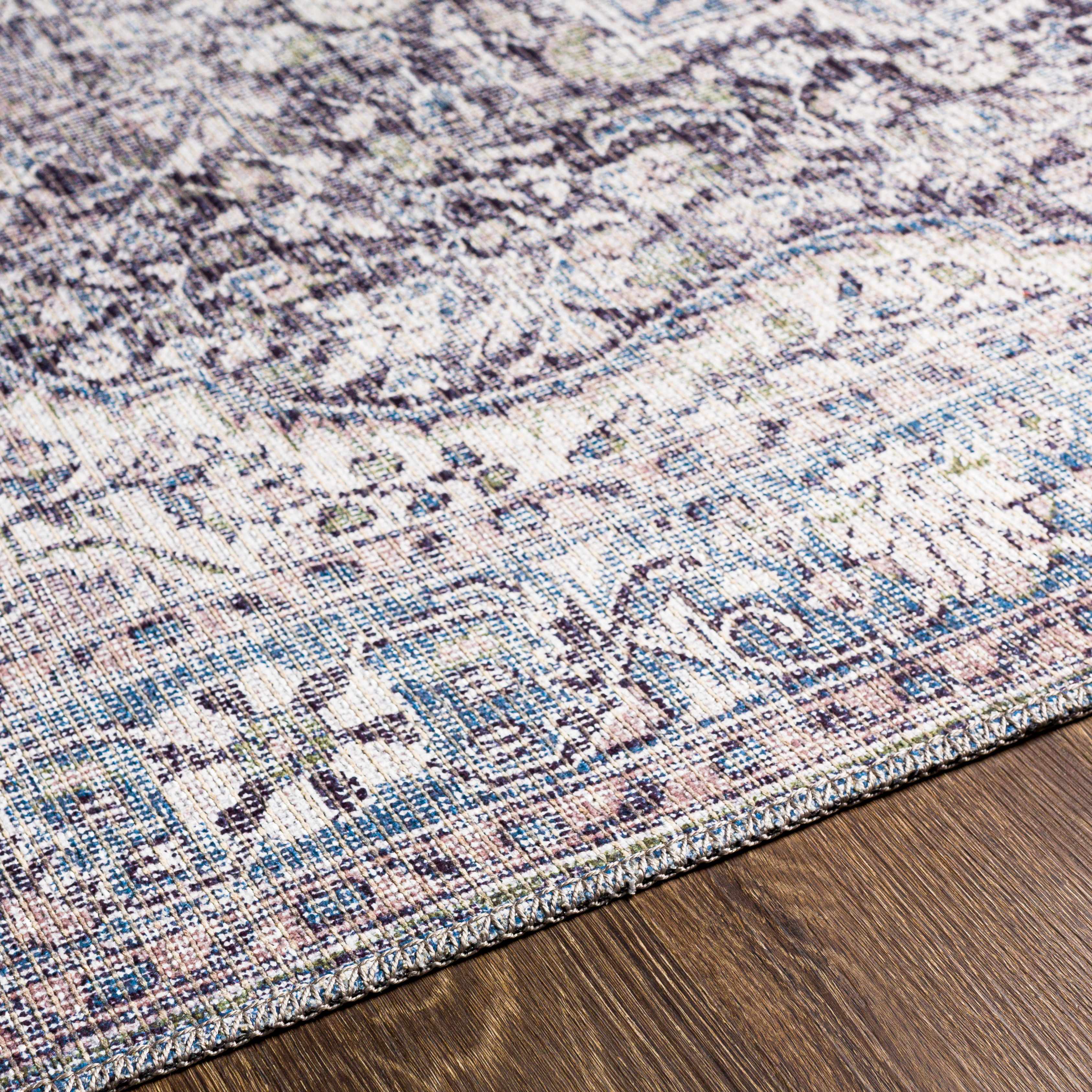 Blue Tavas Medallion Washable Runner Rug - Clearance