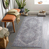 Blue Tavas Medallion Washable Runner Rug - Clearance