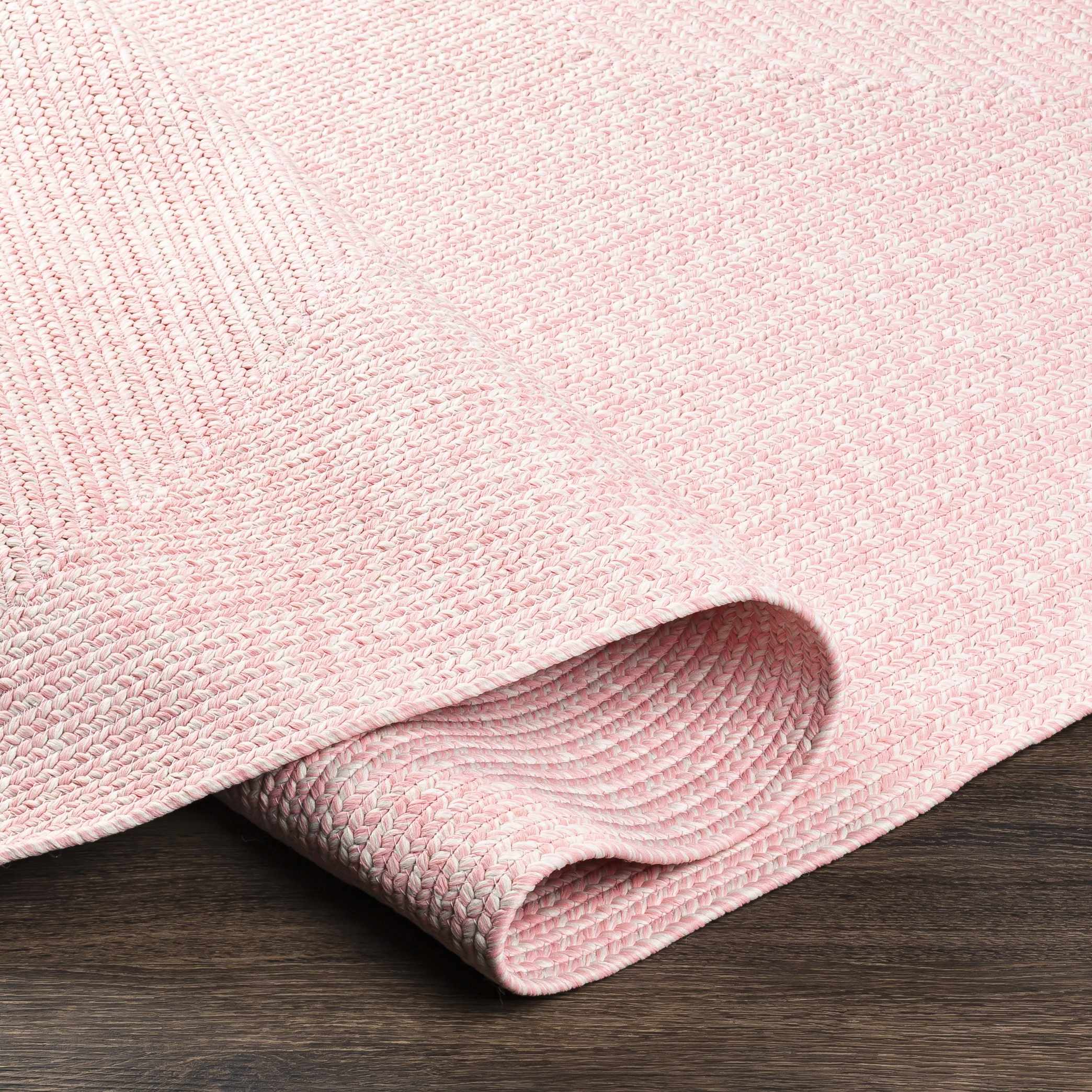 Pink Tycroes Braided Textured Runner Rug
