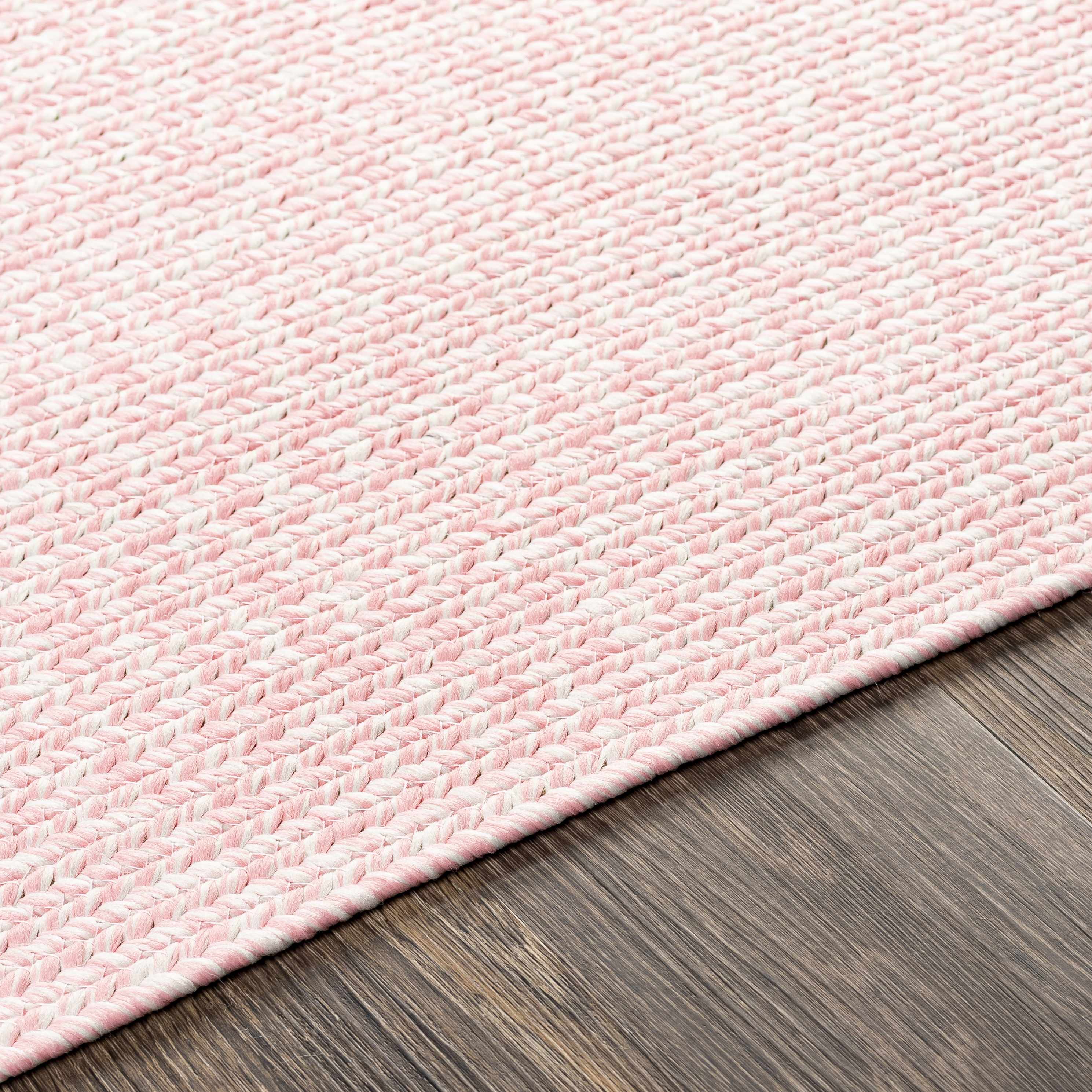 Pink Tycroes Braided Textured Runner Rug