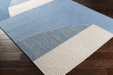 Blue Hanwood Wool Blend Braided Runner Rug
