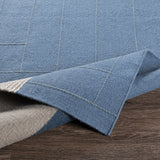 Blue Hanwood Wool Blend Braided Runner Rug