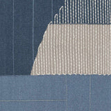 Blue Hanwood Wool Blend Braided Runner Rug