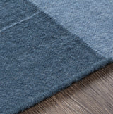 Blue Hanwood Wool Blend Braided Runner Rug