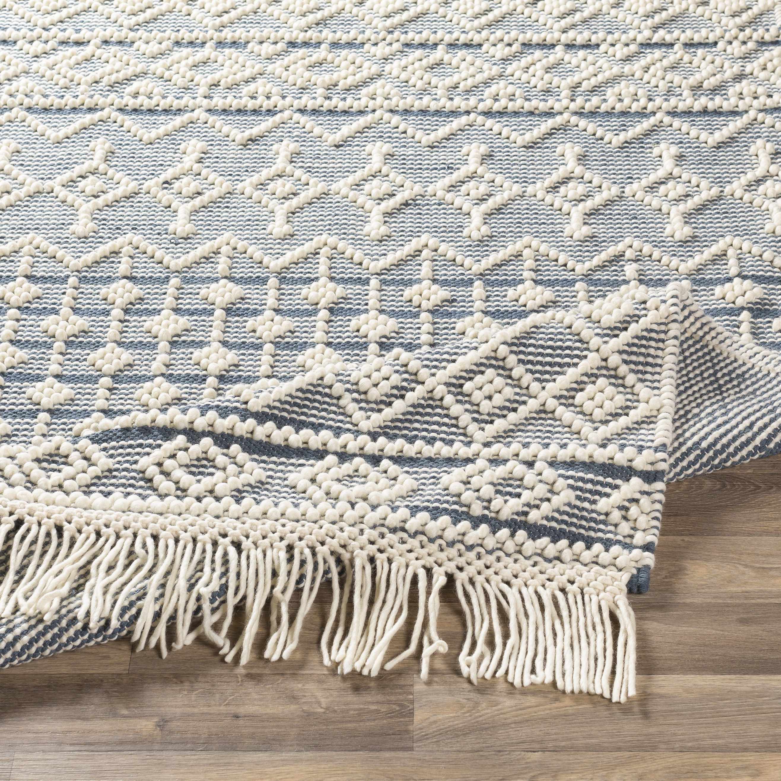 Brothers Blue Wool&Cotton Rug