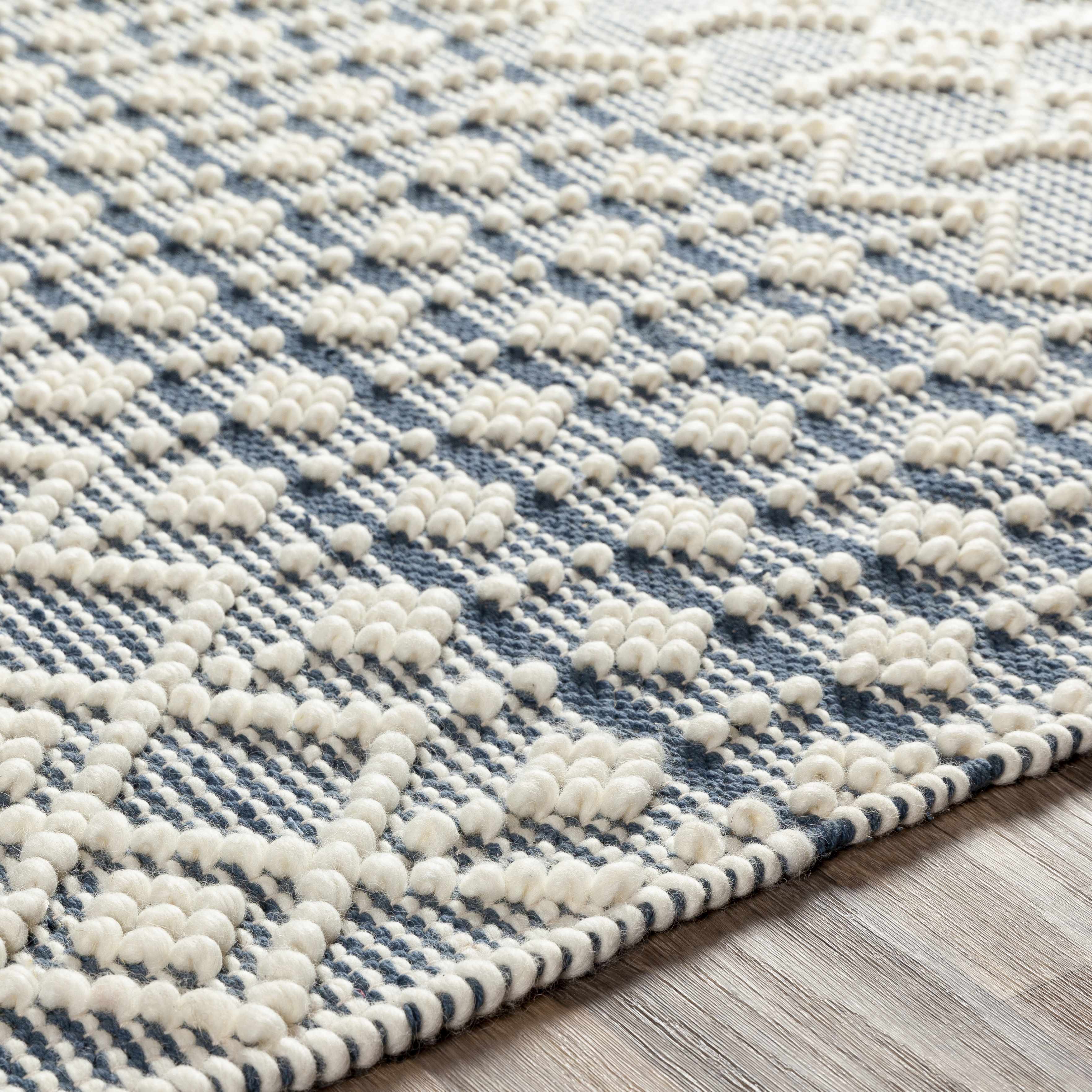 Brothers Blue Wool&Cotton Rug
