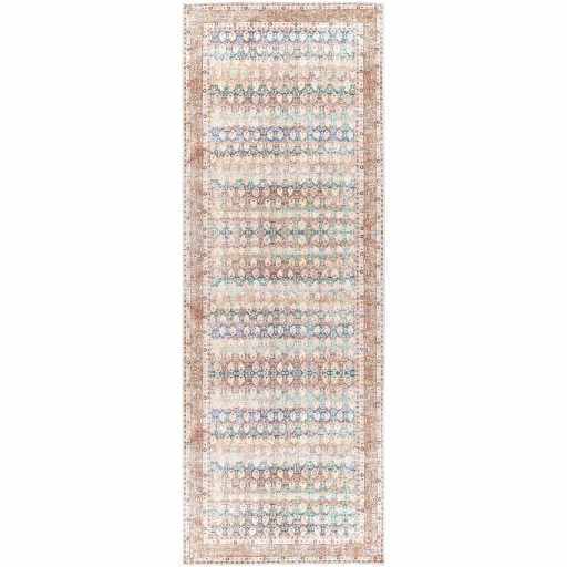 Rust Maligaya Distressed Washable Runner Rug - Clearance