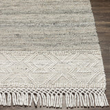 Cream Magnaga Wool Blend Braided Tassel Runner Rug