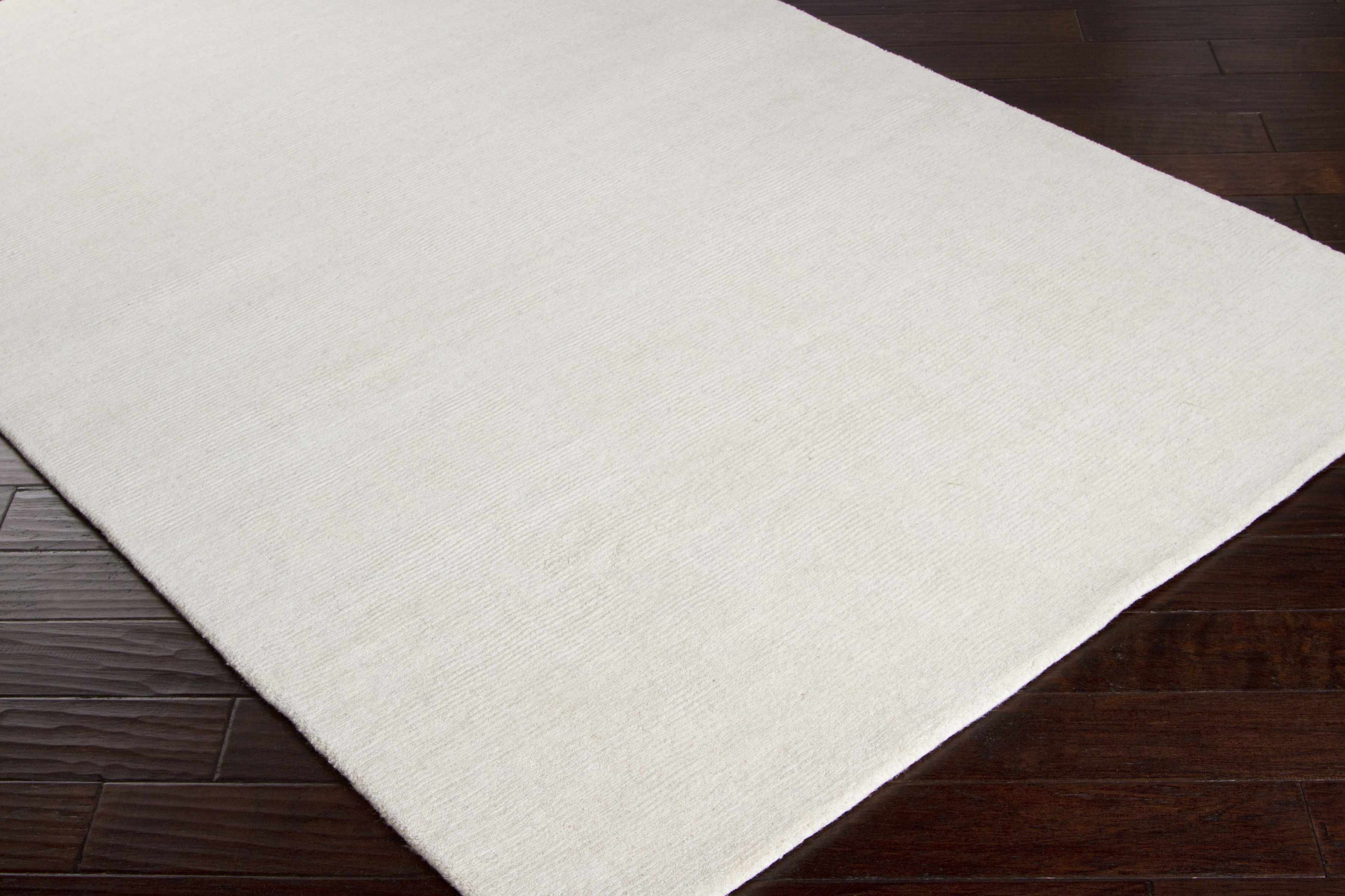 Brockton Solid Wool Light Beige Runner Rug