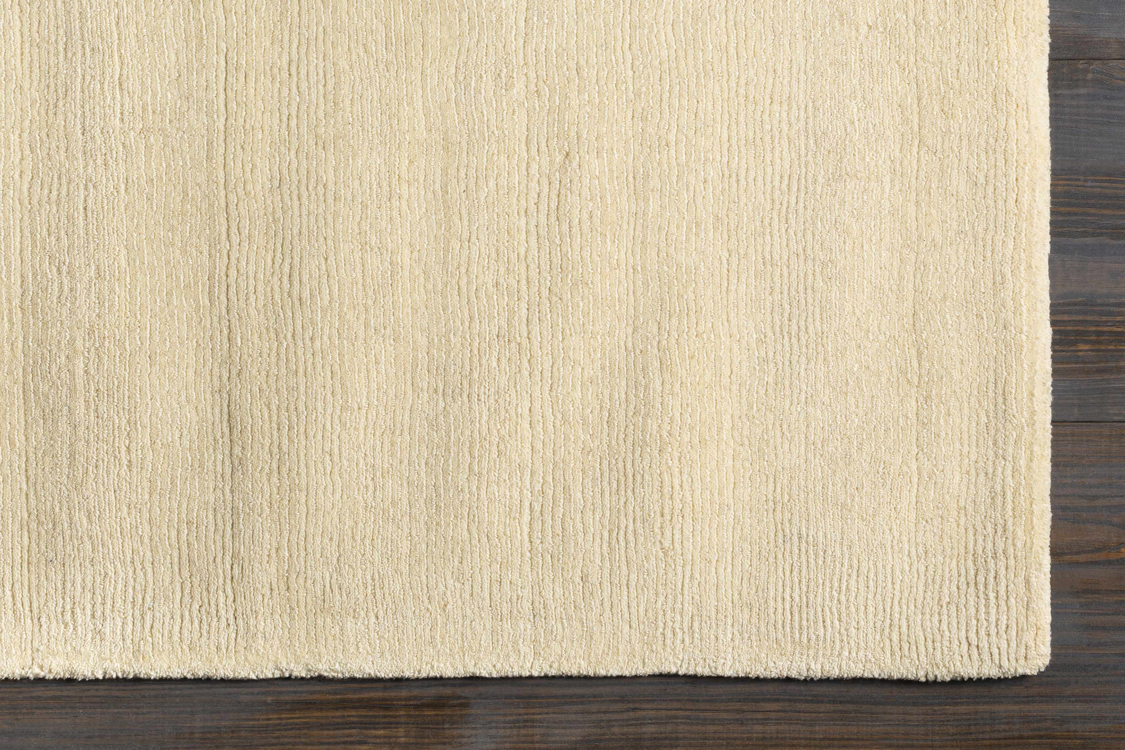 Brockton Solid Wool Light Beige Runner Rug