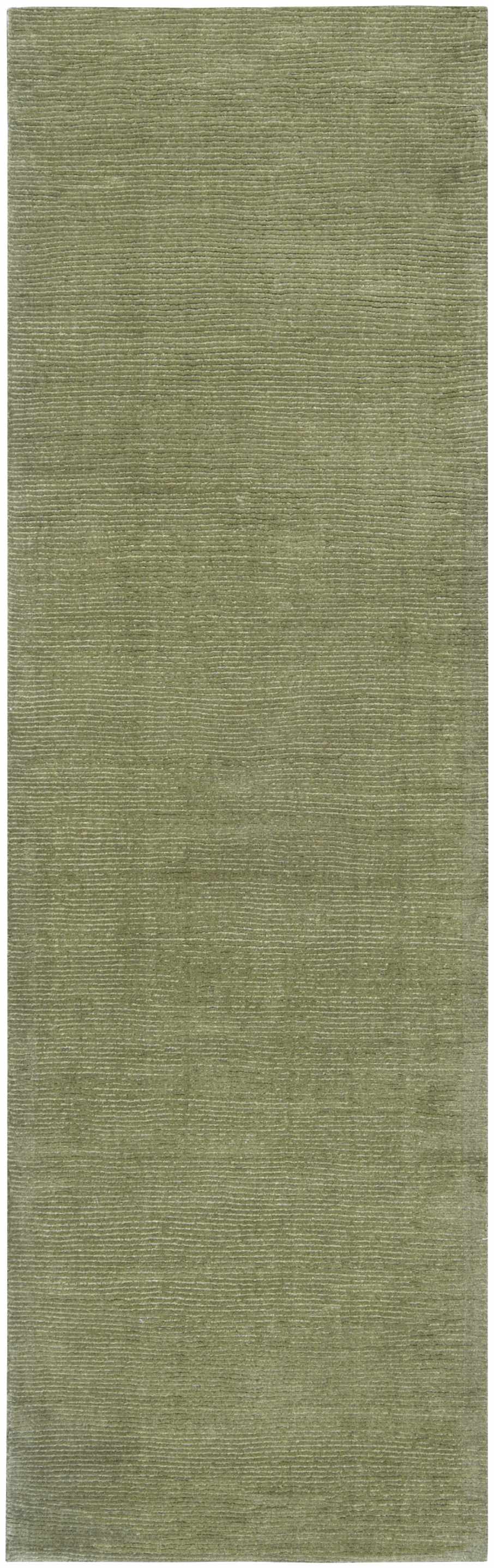 Brockton Solid Wool Sage Green Runner Rug