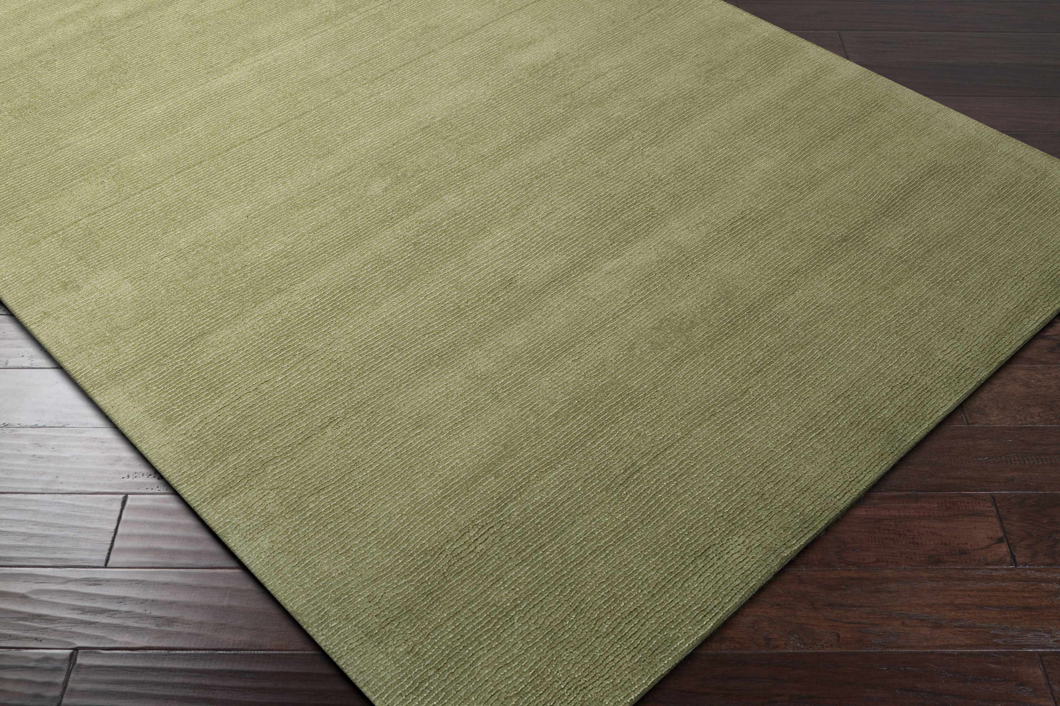 Brockton Solid Wool Sage Green Runner Rug