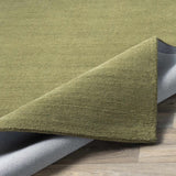 Brockton Solid Wool Sage Green Runner Rug