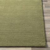 Brockton Solid Wool Sage Green Runner Rug