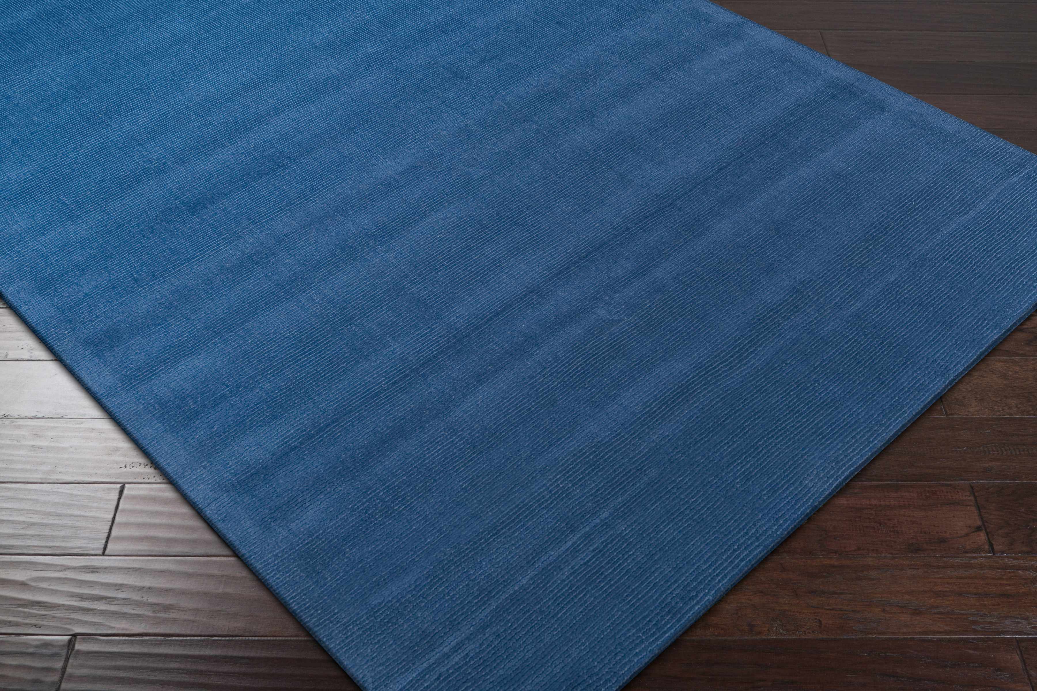 Brockton Solid Wool Blue Runner Rug