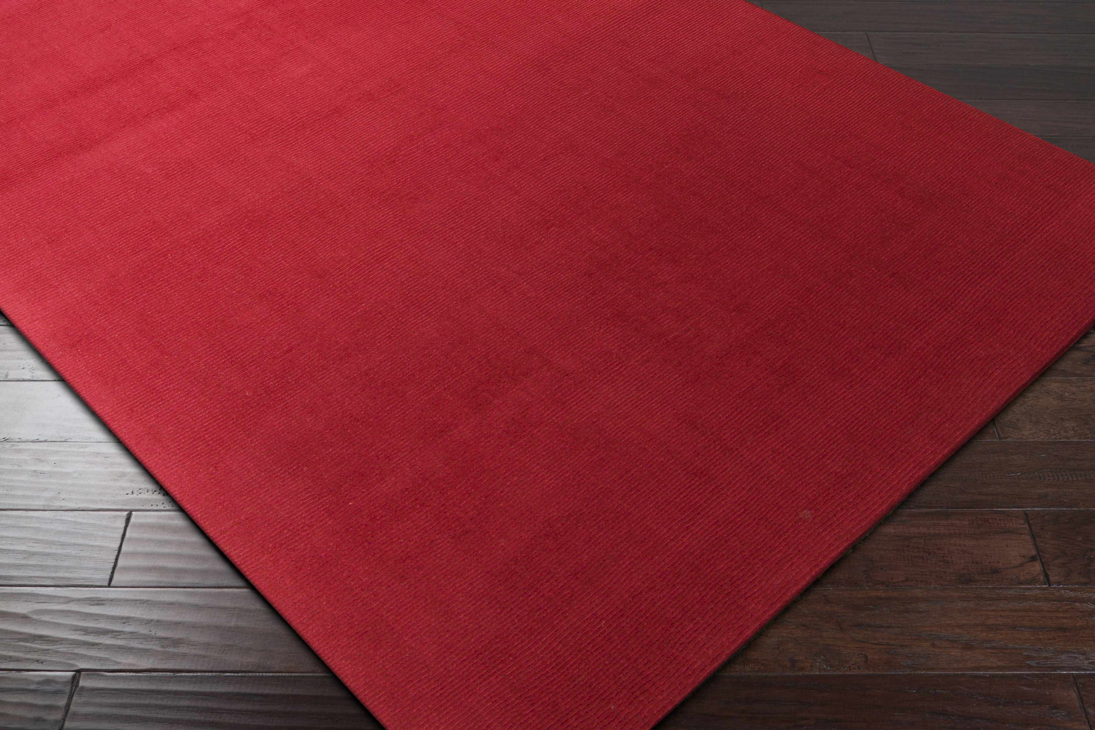 Brockton Solid Wool Crimson Red Runner Rug