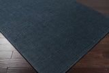 Brockton Solid Wool Dark Blue Runner Rug