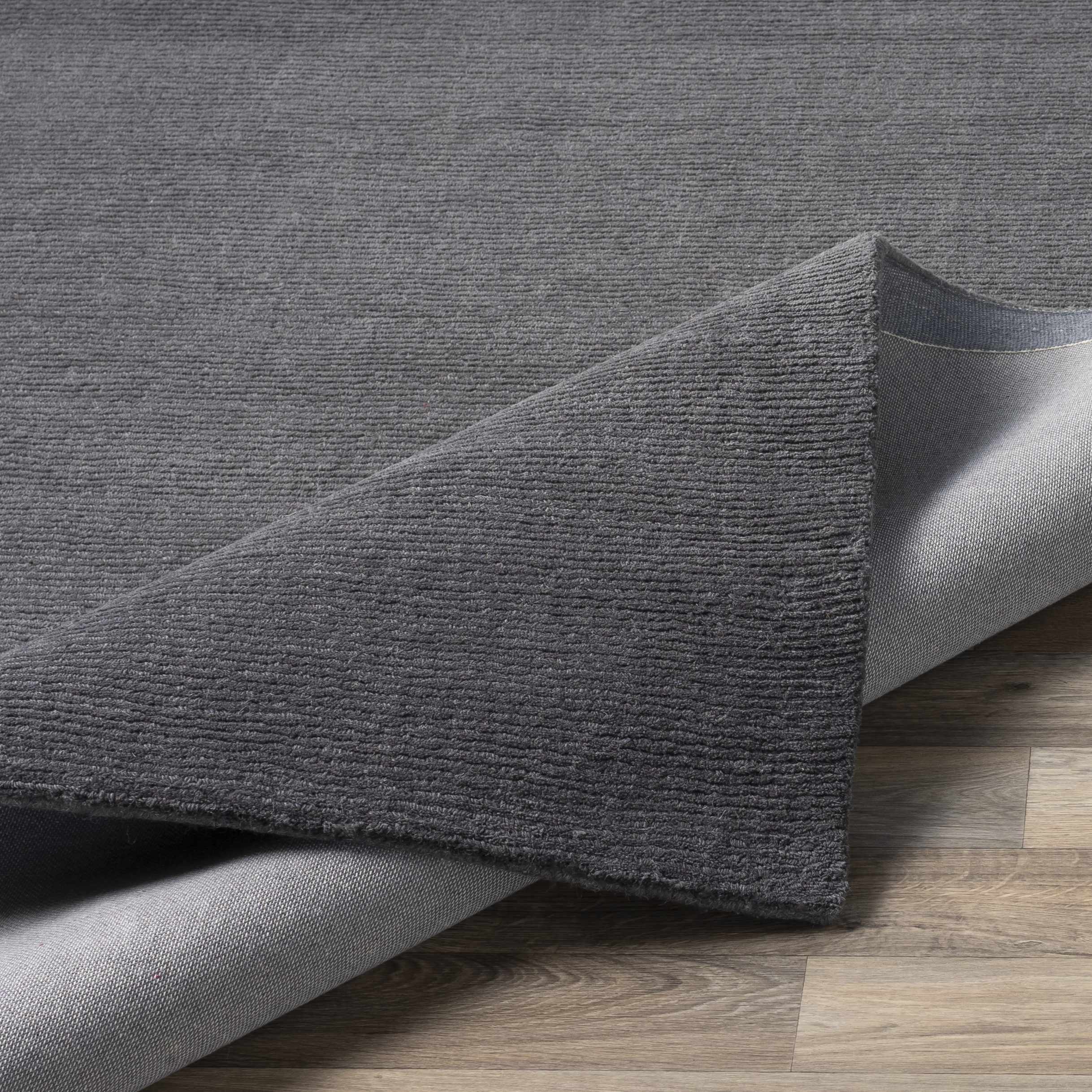 Brockton Solid Wool Charcoal Runner Rug