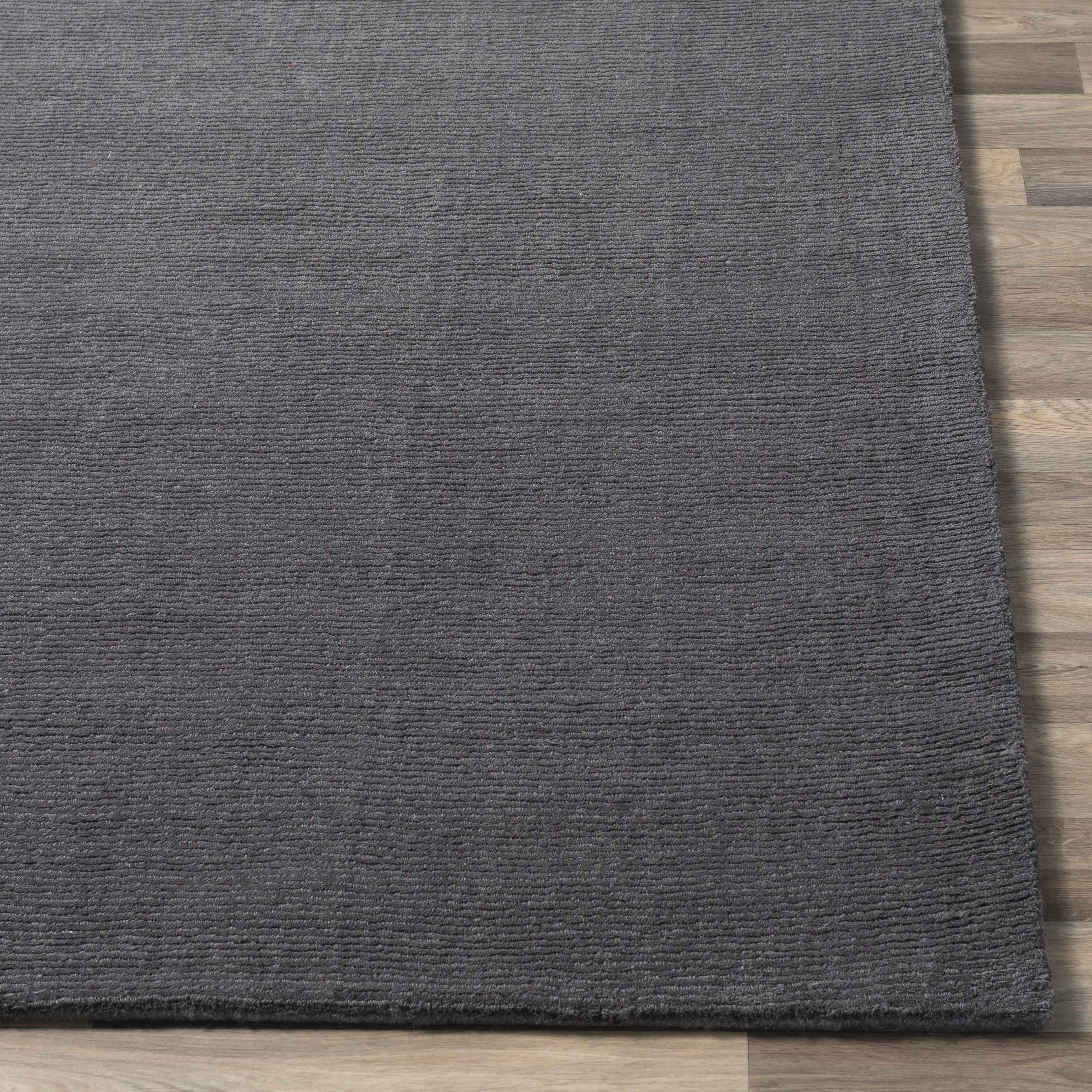 Brockton Solid Wool Charcoal Runner Rug