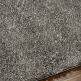 Faina Solid Dark Gray Shag Rug Washable