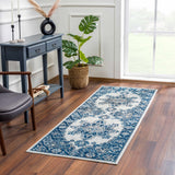 Istanbul Medallion Blue Runner Rug