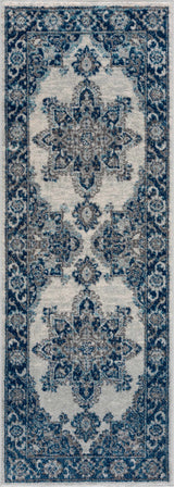 Istanbul Medallion Blue Runner Rug