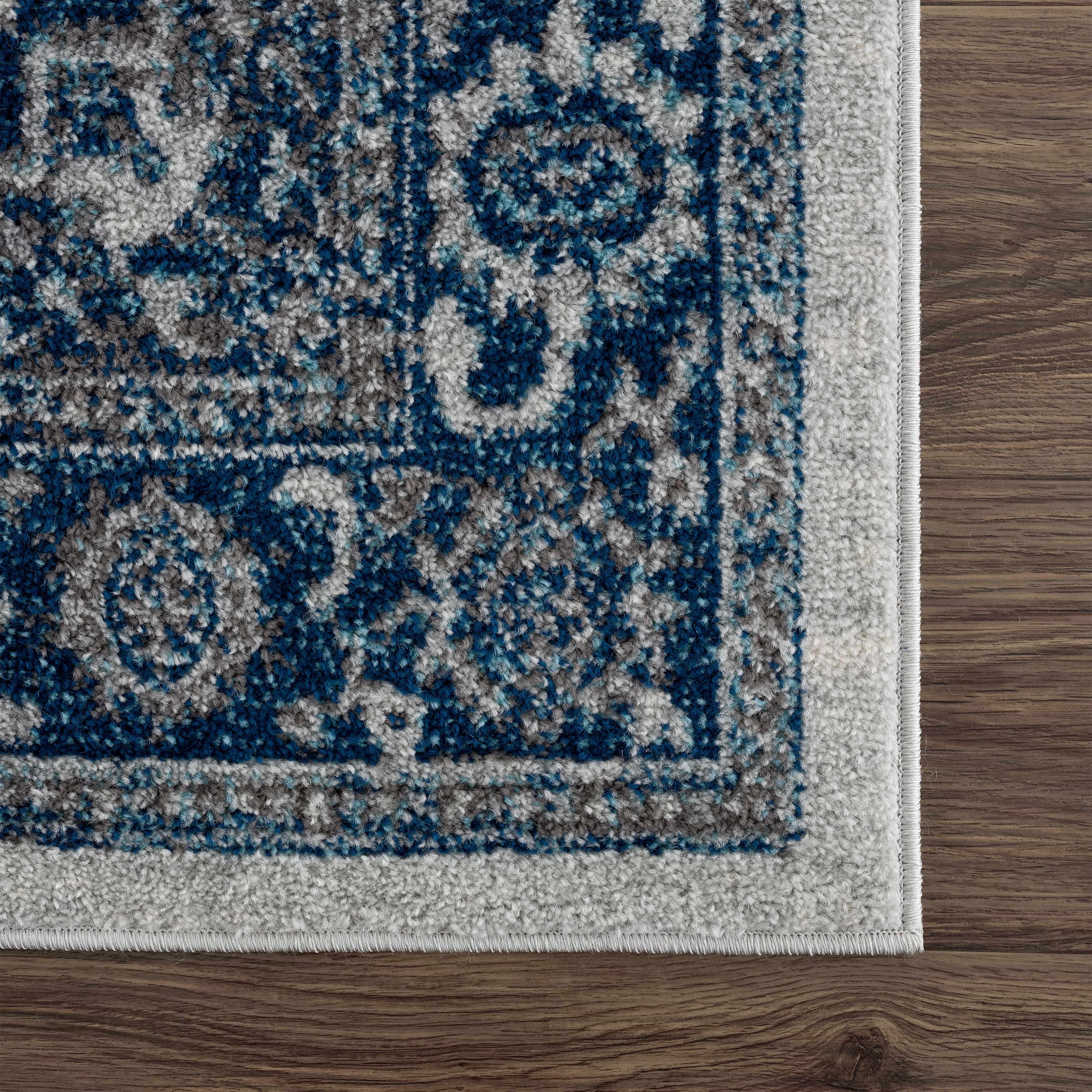 Istanbul Medallion Blue Runner Rug