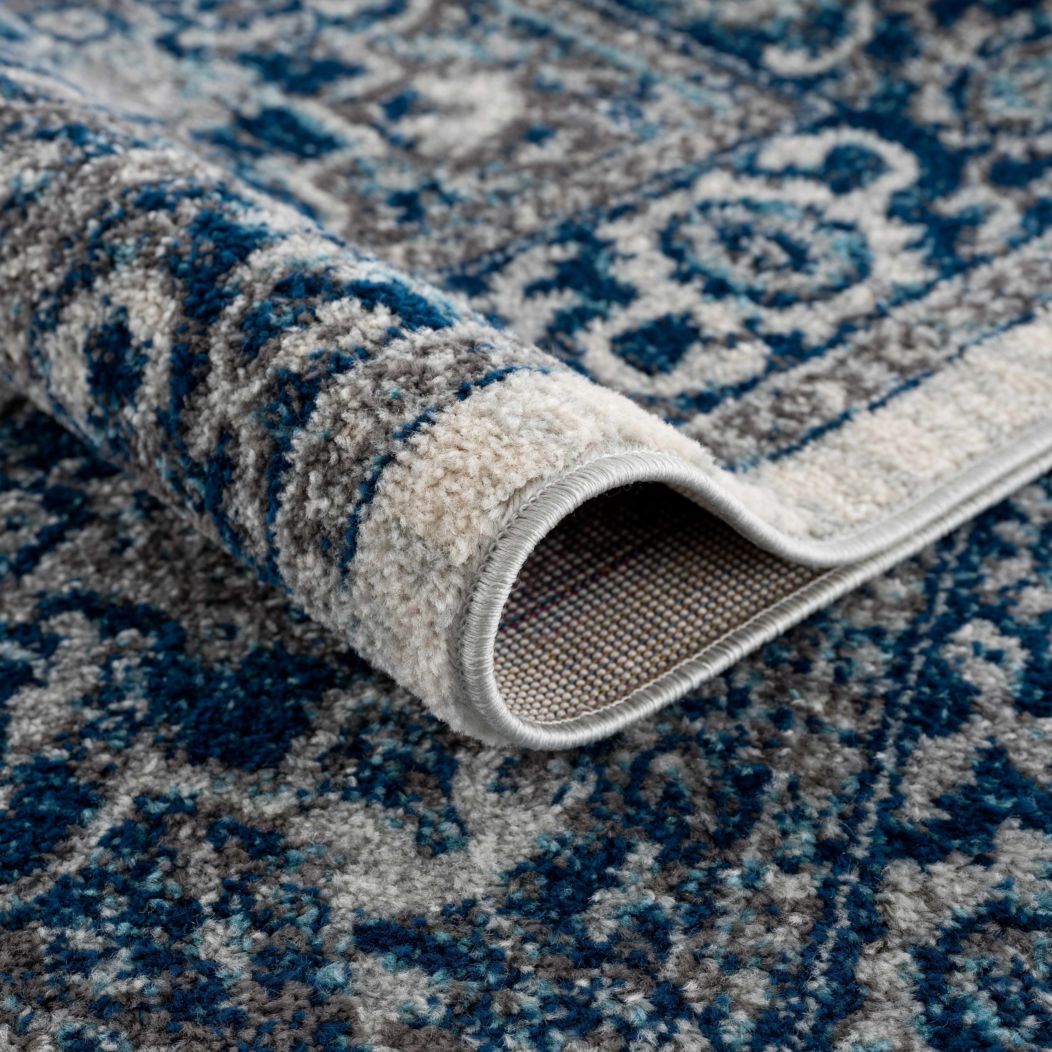 Istanbul Medallion Blue Runner Rug